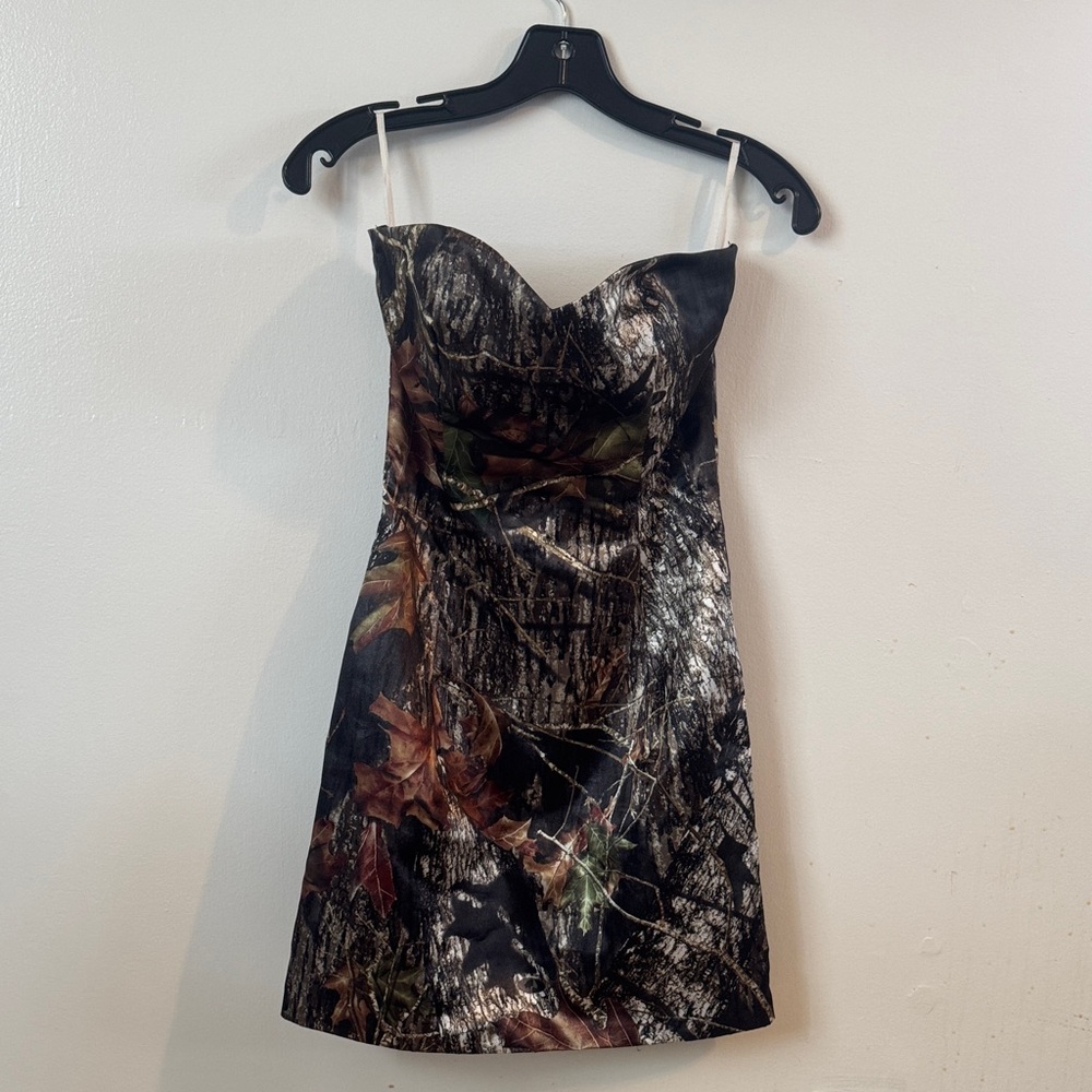 Mossy Oak Camo Mini Dress in Black and Brown